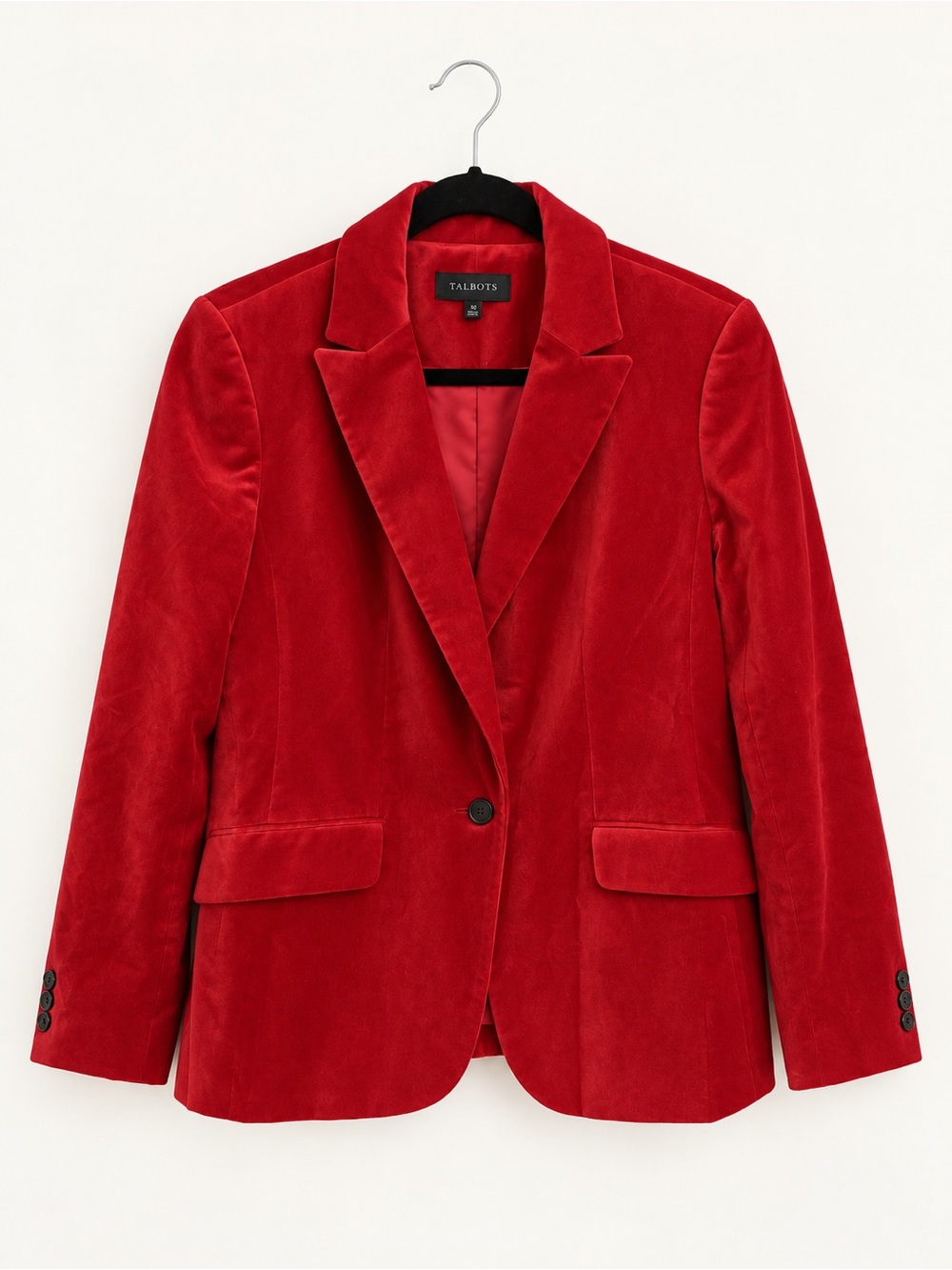 Talbots Red Velvet Single-Button Blazer